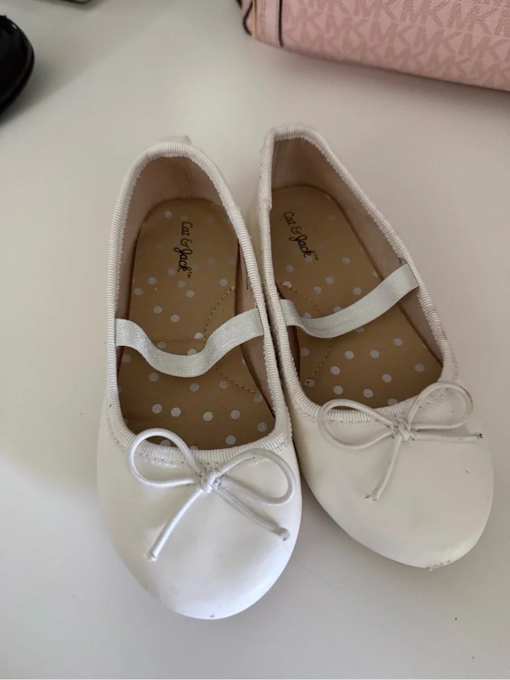 Cat & Jack White Girls' Ballet Flats with Bow